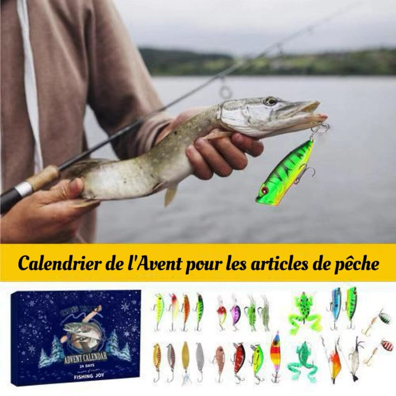 Ensemble de matériel de pêche avec compte à rebours de Noël de 24 jours