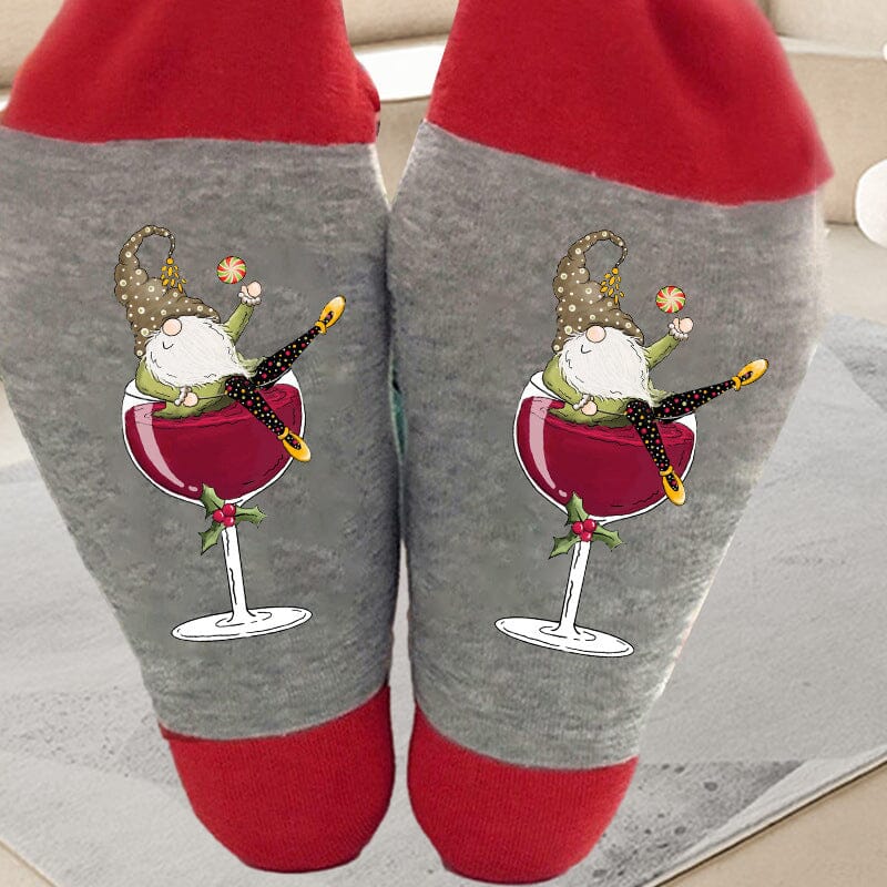 Gnome Verre à vin Chaussette de Noël