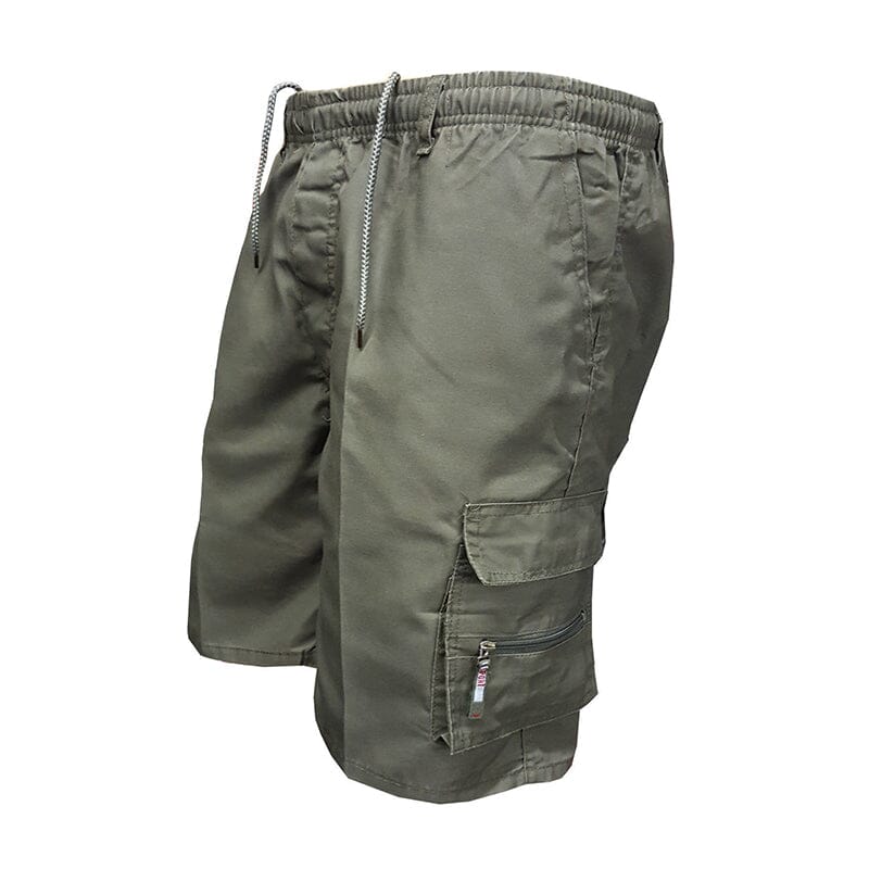 Short cargo décontracté à taille élastiquée pour hommes