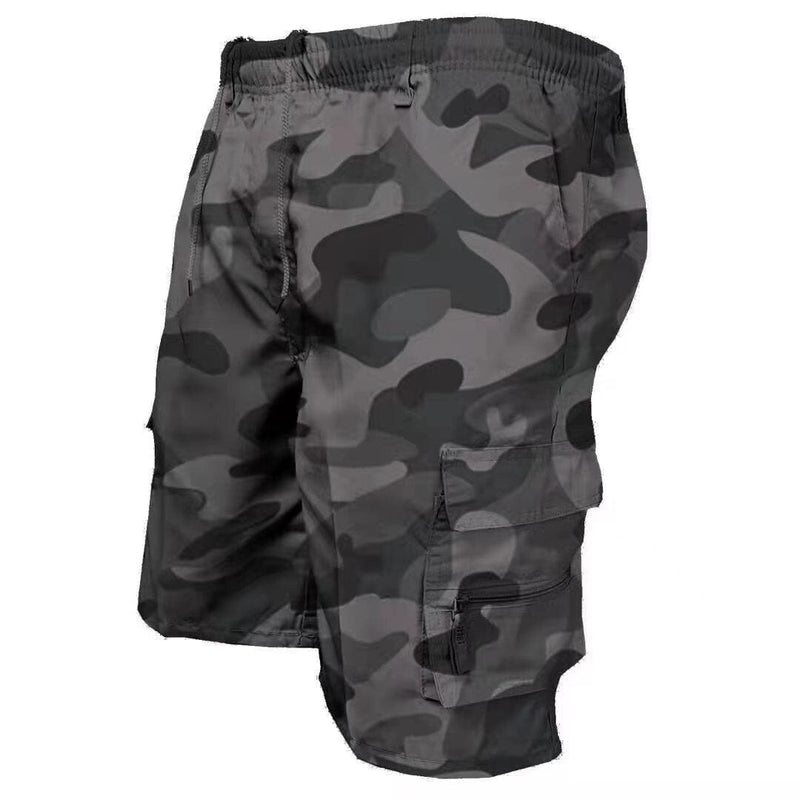 Short cargo décontracté à taille élastiquée pour hommes