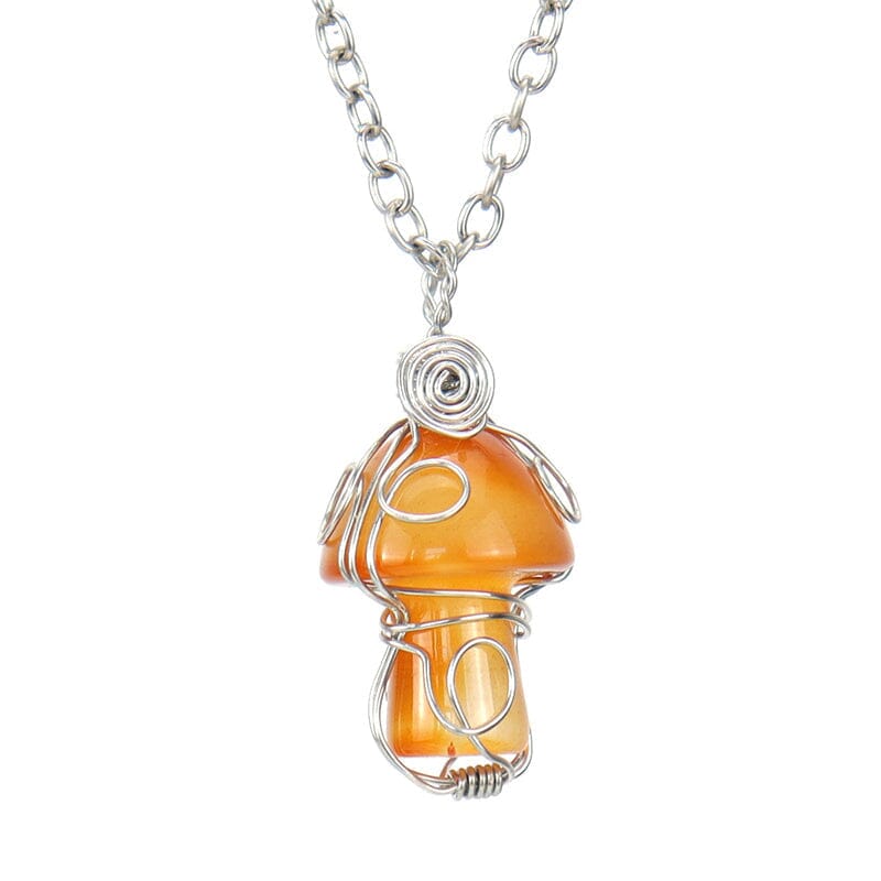 Pendentif champignon en cristal naturel