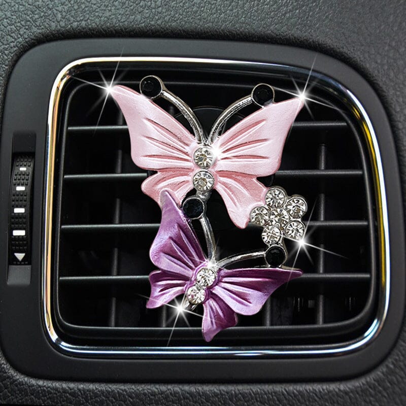 Accessoires de voiture papillon Bling, désodorisant de voiture mignon