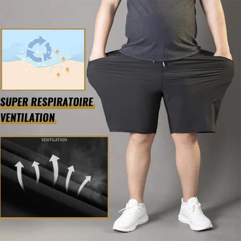 Short extensible en soie glacée grande taille pour hommes