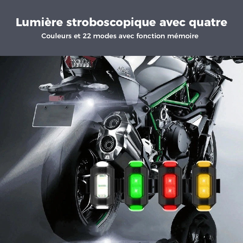 Lumières stroboscopiques d'avion à 4 couleurs et chargement USB