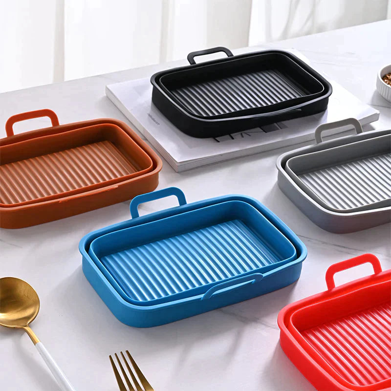 Plateau de cuisson en silicone pour friteuse à air pliable