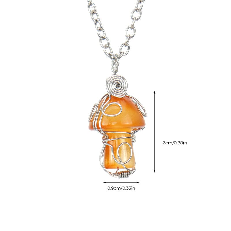 Pendentif champignon en cristal naturel