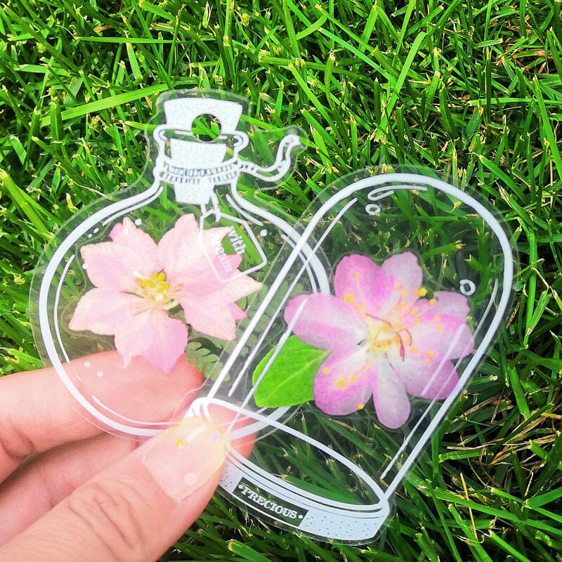 🌸Signets de Fleurs Séchées Transparentes（avec ruban de 10 m gratuit）🦋