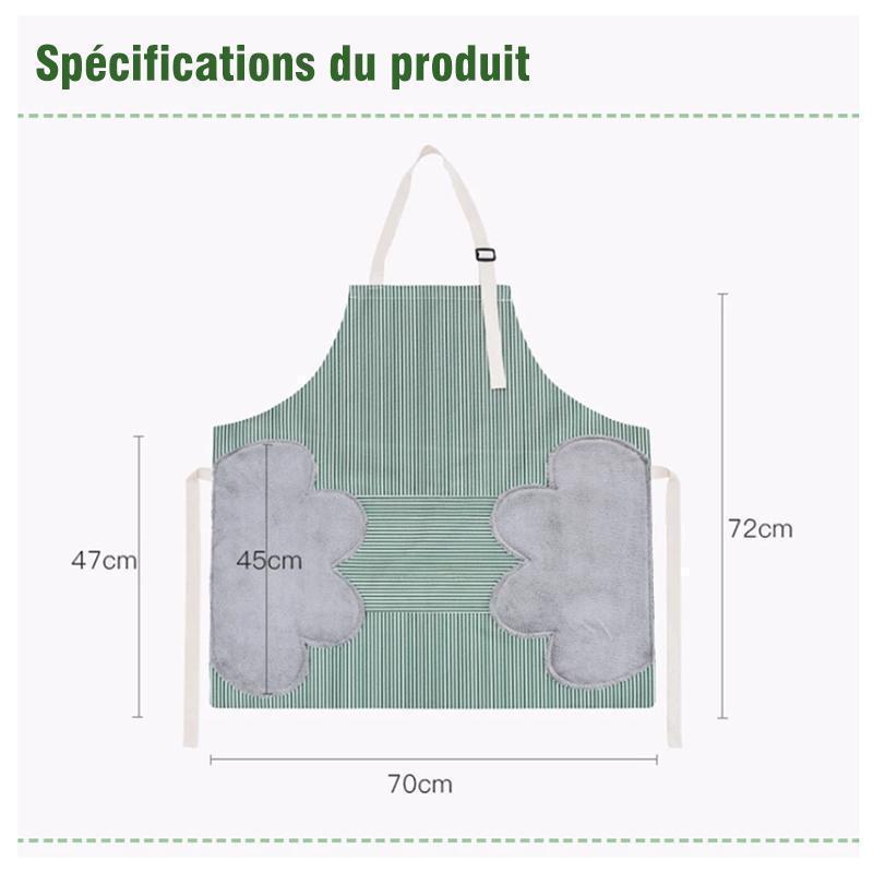 Tablier de Cuisine Ajustable Imperméable et Résistant à L'huile