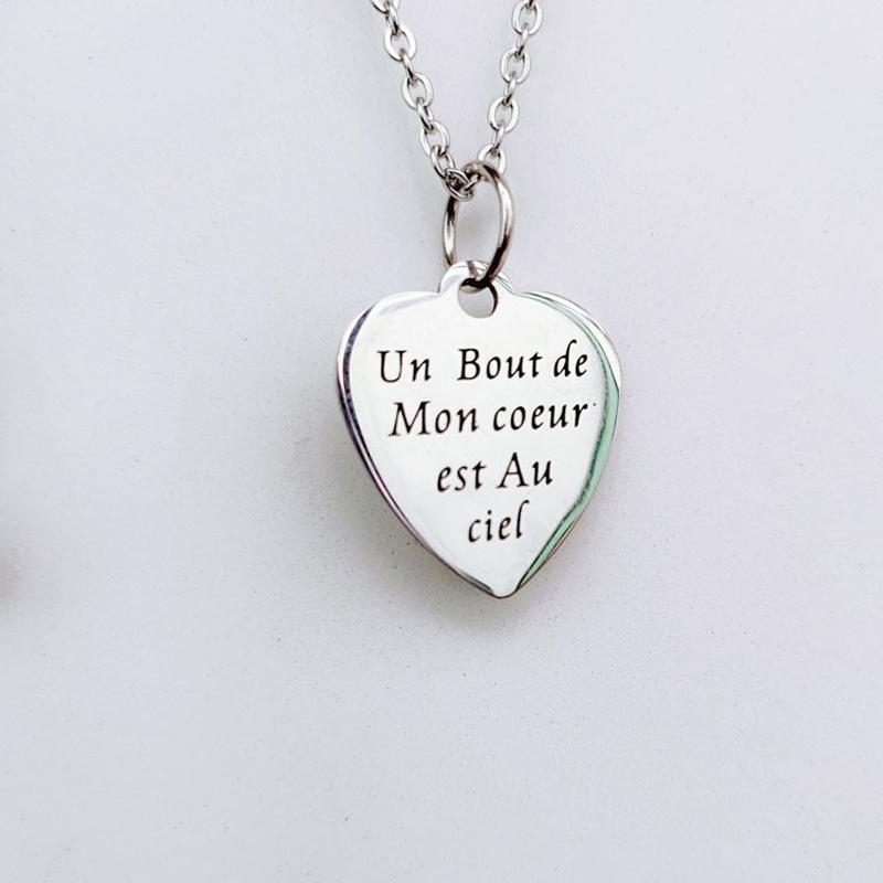 Collier En Titane Au Cœur Ailé