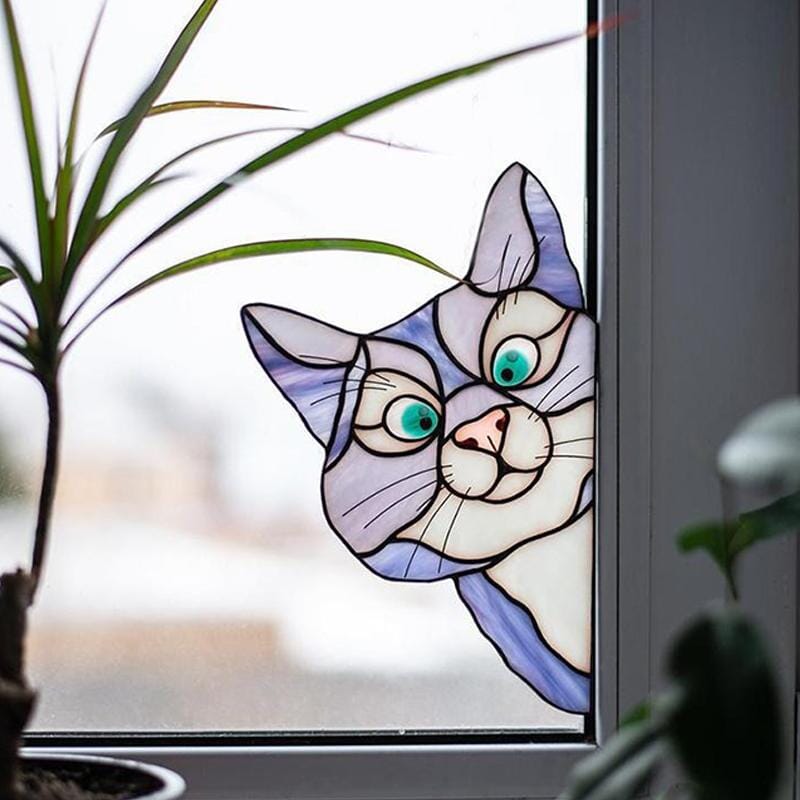 Décor de Chat Drôle pour Fenêtres