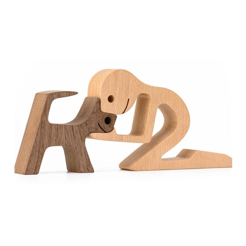 Amoureux des Animaux - Ornements de Table de Sculpture en bois