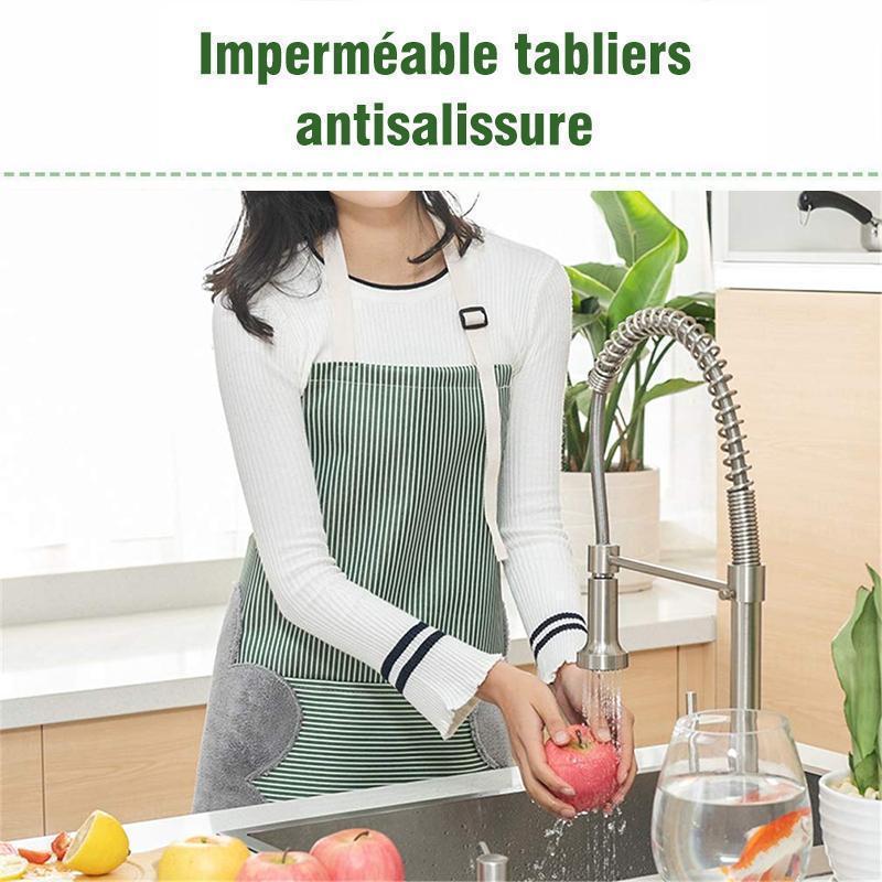 Tablier de Cuisine Ajustable Imperméable et Résistant à L'huile