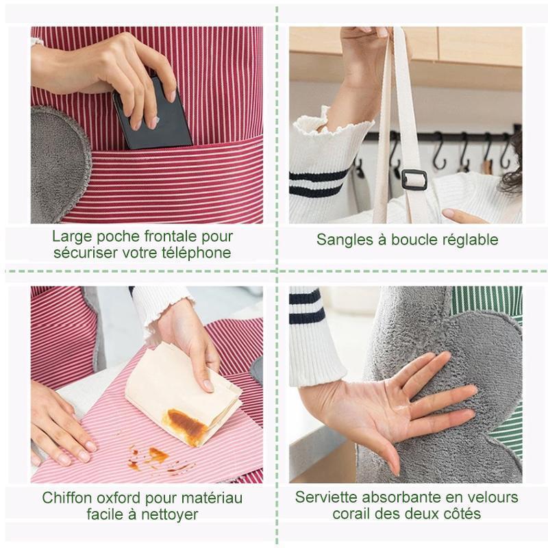 Tablier de Cuisine Ajustable Imperméable et Résistant à L'huile