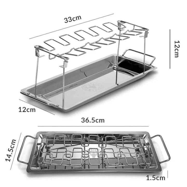 Grill en Acier Inoxydable Pliable pour Cuisses de Poulet