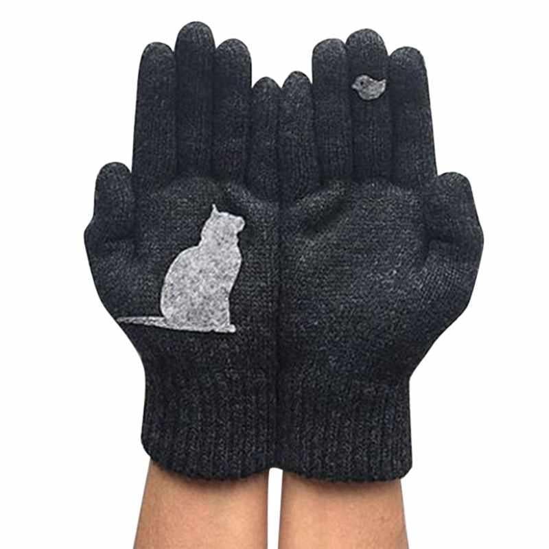 Gants en Coton Imprimés Motif Chat