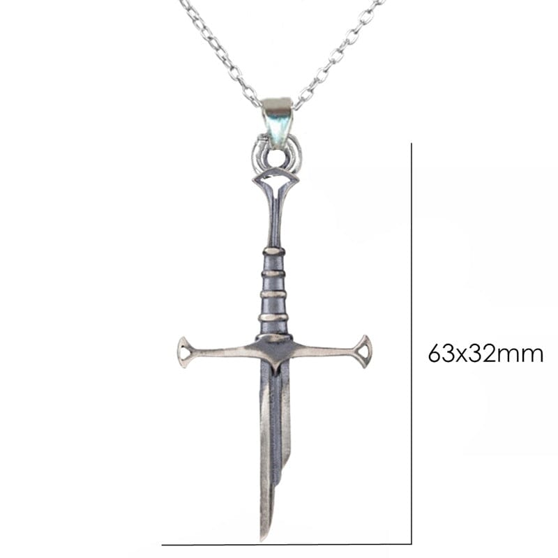 Pendentif épée brisée plaqué argent