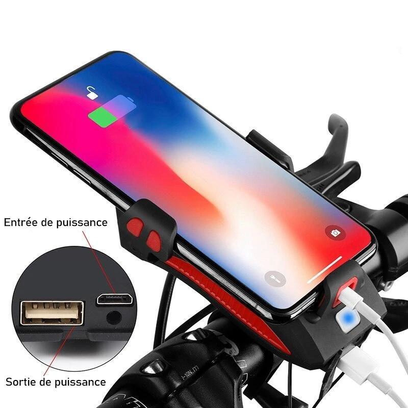 Support de Téléphone Portable avec Éclairage de Vélo