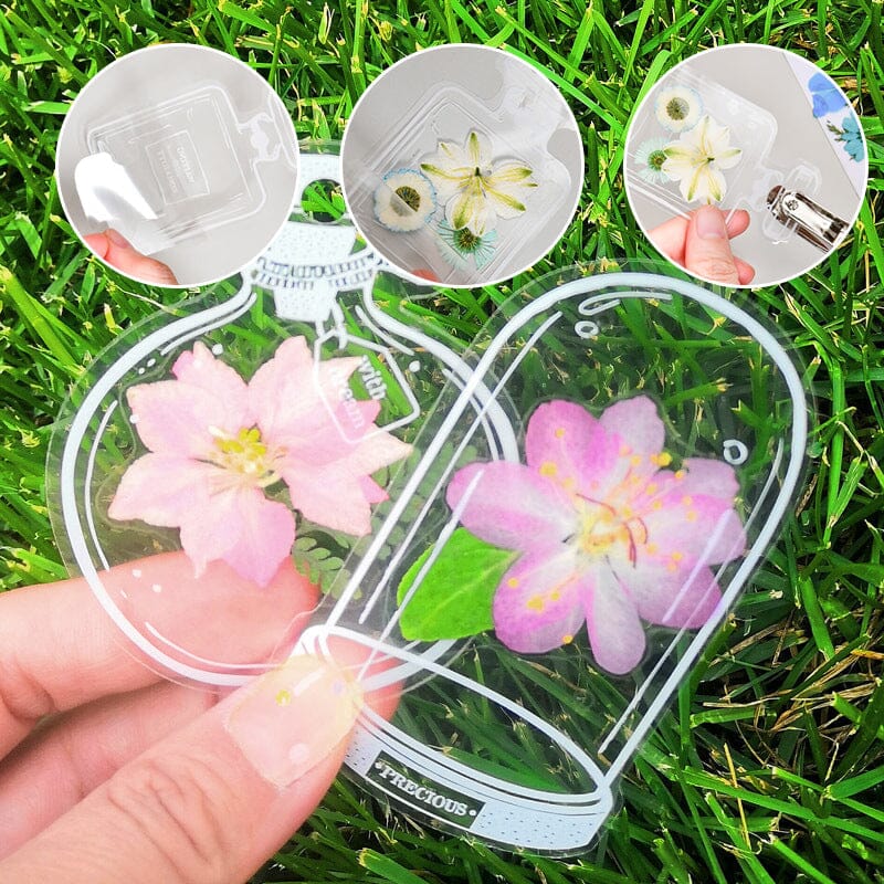 🌸Signets de Fleurs Séchées Transparentes（avec ruban de 10 m gratuit）🦋