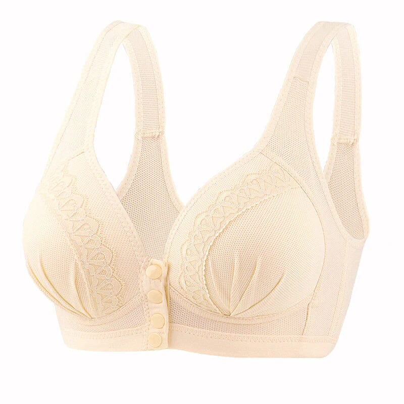 Soutien-gorge en coton respirant doux pour la peau avec bouton sur le devant