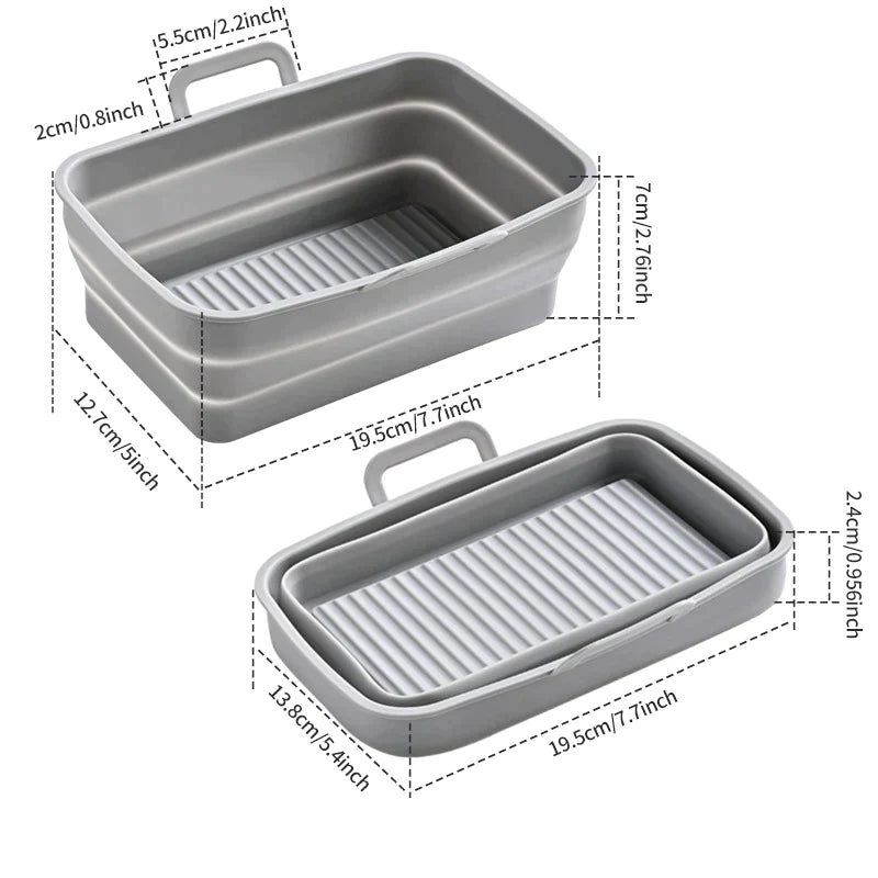 Plateau de cuisson en silicone pour friteuse à air pliable